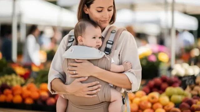 Babytrage sinnvoll für Eltern und Baby, fördert Körperkontakt und erleichtert den Alltag