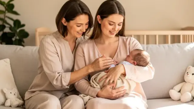 Hebamme im Wochenbett bietet praktische und emotionale Unterstützung für neue Mütter