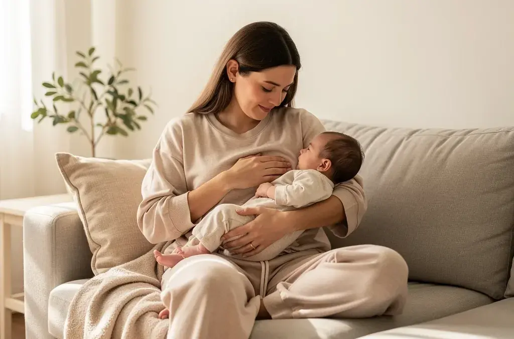Stillen unterstützt die Rückbildung der Gebärmutter durch Oxytocin und Gebärmutterkontraktionen