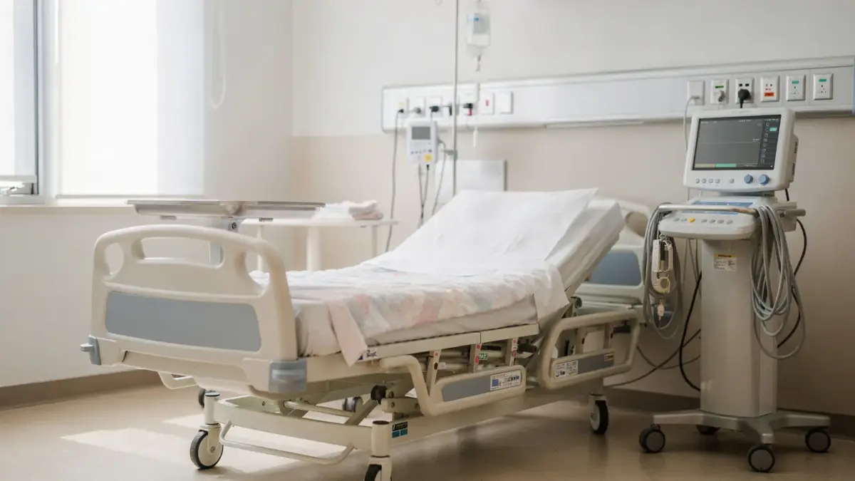 Klinischer Raum mit Bett und Monitor zum Thema Wann beginnt die Geburt wirklich?